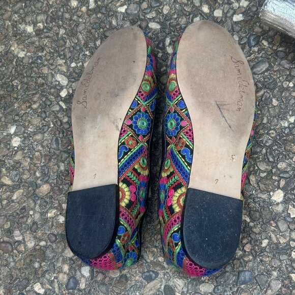 Sam Edelman Felicia Embroidered Patchwork Ballet Flats Size 17 - Picture 8 of 13
